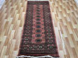 2.6x6 Pink Color Bokhara Rug - Runner Hallway Stairs Bukhara Living Room Woolen Afghan Silver - thumbnail 1