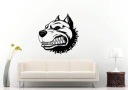 Pitbull Pit-Bull Angry Mad Head Fighting Dog Bread Animal Best Friend Wall Decal Vinyl Sticker Mural Room Decor L1025 - thumbnail 1