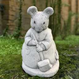 Outdoor Cleaning Mouse Statue Stone Sculpture Cement Animal Figurine Concrete Decoration Mouse Lover Gift Wildlife Ornament - thumbnail 1