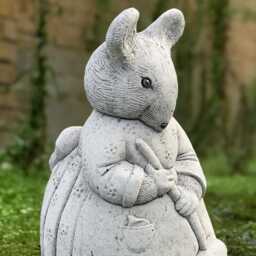 Outdoor Cleaning Mouse Statue Stone Sculpture Cement Animal Figurine Concrete Decoration Mouse Lover Gift Wildlife Ornament - thumbnail 2