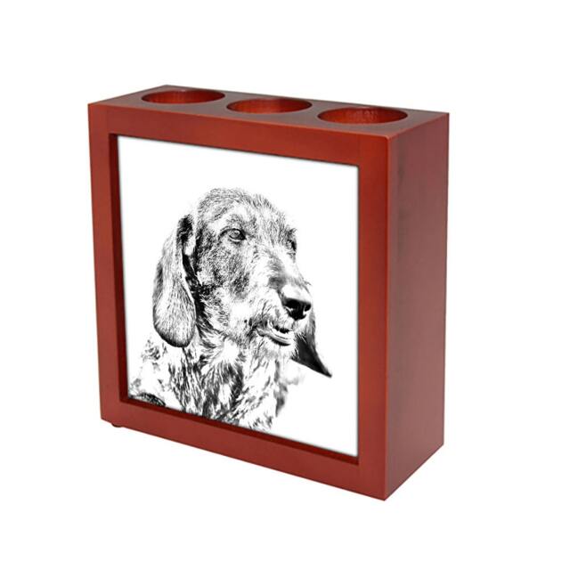 Dachshund - Wooden Stand For Candles/Pens With The Image Of A Dog New Collection - image 1