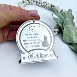 Personalised Christmas Dog Memorial Decoration, Cat Ornament, Pet Snow Globe - thumbnail 3