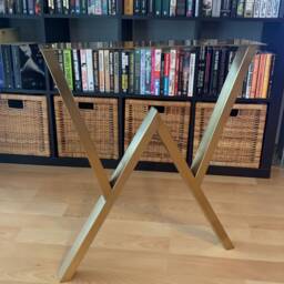 "28"" Metal Table Legs, Steel Base, Width 24"", Height 26"" - 30" - thumbnail 4