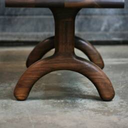 Solid Walnut Boucl?? Bench - Luxury Handcrafted UK Furniture Home Decor - thumbnail 4