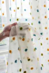 Custom Curtains Multicolours Pom Sheer Voile Curtain For Kid Nursery Bedroom Living Room - thumbnail 1