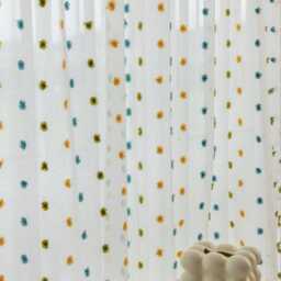 Custom Curtains Multicolours Pom Sheer Voile Curtain For Kid Nursery Bedroom Living Room - thumbnail 3