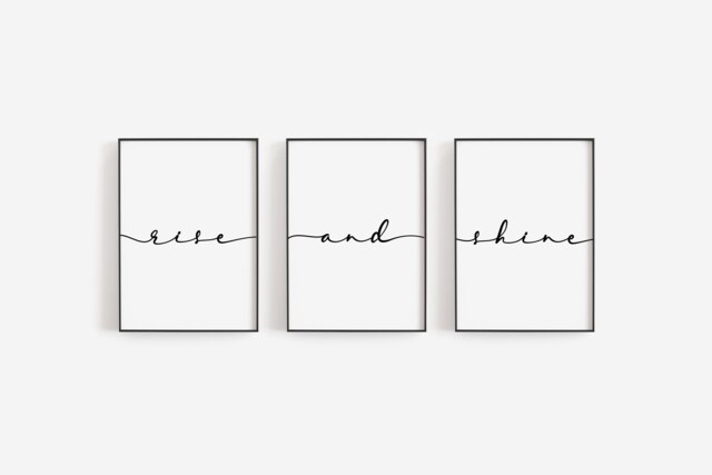 Rise & Shine Wall Decor, Sign, Sign Print, Printable, Above Bed Nursery Home Art