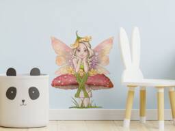 Toadstool Fairies Wall Sticker, Fairy Decor, Stickers, Nursery Decal, Stickers - thumbnail 1