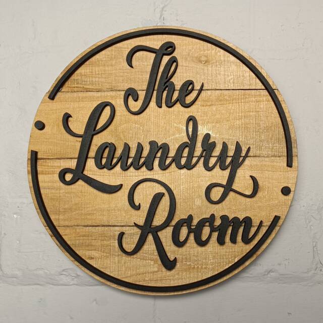 Reclaimed Wood Laundry Room Sign Farmhouse Style Hanging Wall Art - image 1