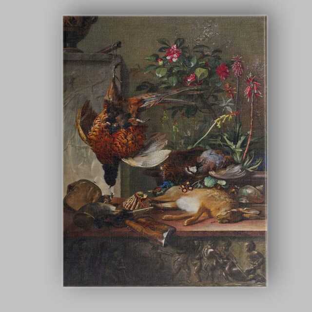Classical Game Birds Hunting Still Life Floral Arrangement Canvas Wall Art Print Decor Picture Ready To Hang - image 1