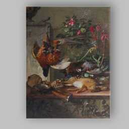 Classical Game Birds Hunting Still Life Floral Arrangement Canvas Wall Art Print Decor Picture Ready To Hang - thumbnail 1