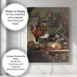 Classical Game Birds Hunting Still Life Floral Arrangement Canvas Wall Art Print Decor Picture Ready To Hang - thumbnail 3