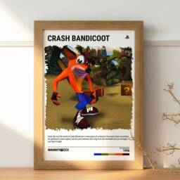 Crash Bandicoot 1 - 1996 Poster - Video Game Wall Art Print Gaming Gift A5-A4-A3-A2-A1 Unframed Canvas For Frame Or Hanger - thumbnail 2