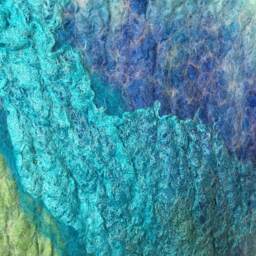 Abstract Textured Wall Hanging, 50x60 cm, Different Shades Of Blue, Artwork - thumbnail 3