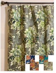 "Pair 25 Or 50"" Wide Covington Venus Floral Rod Pocket Cafe Curtains Panels Drapes 24 63 72 84 96 108 120" - thumbnail 1