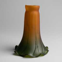 Lily Lamp Shade Amber, Green Art Glass Lilly Table Lamp Replacement Large - thumbnail 1