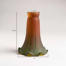 Lily Lamp Shade Amber, Green Art Glass Lilly Table Lamp Replacement Large - thumbnail 3