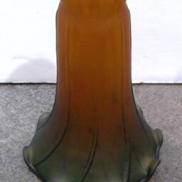 Lily Lamp Shade Amber, Green Art Glass Lilly Table Lamp Replacement Large - thumbnail 4