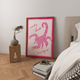Scorpio Art Print, Valentine Heart Illustration, Trendy Retro Style - thumbnail 1