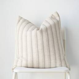"Hmong Textile Pillow Cover Cream Striped Home Decor - 20"" X 20" - thumbnail 2
