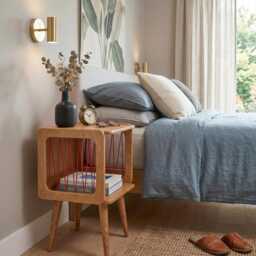 Record Player Stand, Vinyl Storage Cabinet, Mid Century Nightstand, Bedside Table, Handmade Wooden Unit - thumbnail 2