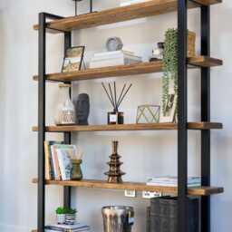 Handmade Reclaimed Wood Shelving Unit Rustic Industrial Bookcase - thumbnail 3