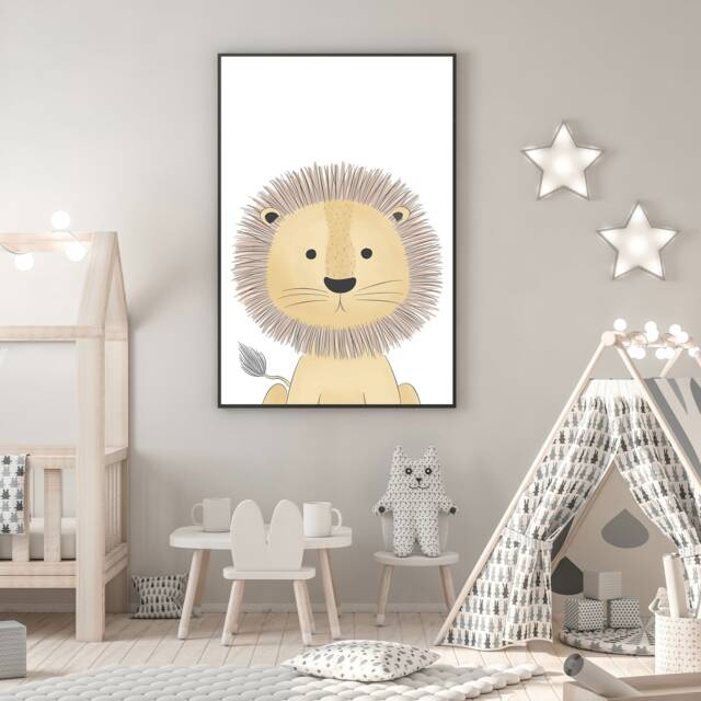 Lion Jungle Safari Nursery Print, Print Art, Childrens Bedroom Print, Playroom Wall Children's Room, Art 299