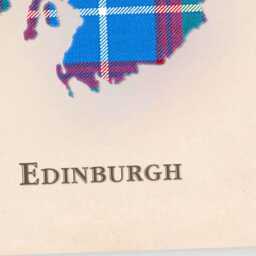 Clan Edinburgh Scottish Tartan Map - Of Scotland Family Wall Decor, Ready To Hang - thumbnail 4