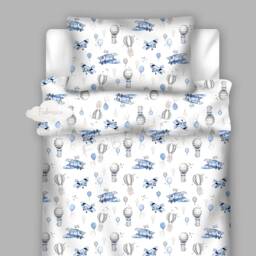 Hot Air Balloon & Fox Single Bedding Set, Duvet Cover 135 X 200 cm, Pillow Case 50 75 Sky Party, 100%cotton - thumbnail 2