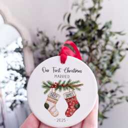 Personalised First Christmas Married Ornament - thumbnail 3