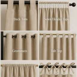 Handmade Hemp Cotton Curtains, Rustic Beige Boho Farmhouse Drapes - thumbnail 4