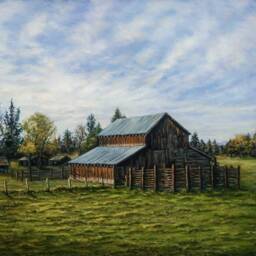 Barn Landscape Painting, Giclee Canvas Print, Farmhouse Wall Decor - thumbnail 3