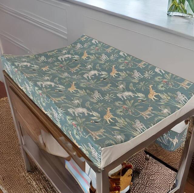 Safari Wedge Changing Mat, Anti-Roll Changing Mat, Animal Safari Baby Wedge Changing, Jungle Theme - image 1