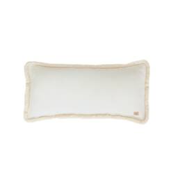 White Soft Velvet Bolster With Fringe, Decorative Pillow, Velvet Sofa Cushion, Modern Pillows, Exclusive Pillows - thumbnail 4