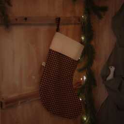 Handmade Cotton Christmas Stocking - Neutral Scandinavian Holiday Decor For Child's Room - thumbnail 4