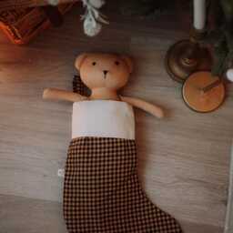 Handmade Cotton Christmas Stocking - Neutral Scandinavian Holiday Decor For Child's Room - thumbnail 2