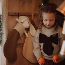 Handmade Cotton Christmas Stocking - Neutral Scandinavian Holiday Decor For Child's Room - thumbnail 3