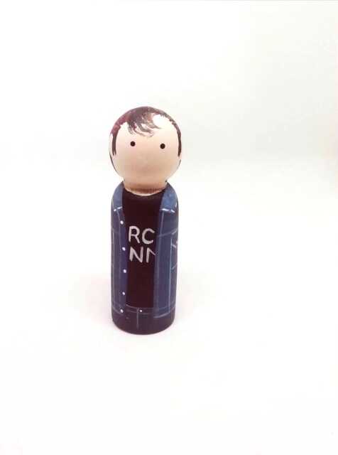 Alex Turner Inspired Ornament Hand-Painted Peg Doll Decoration - image 1