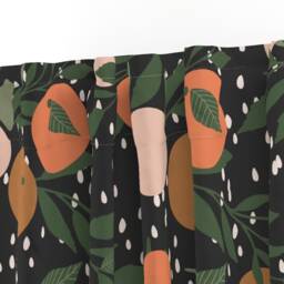 Citrus Fruit Curtain Panel - Summer Oranges Raining Spring Floral Plant Custom Tangerine Rain Jumbo By Indybloomdesign - thumbnail 3