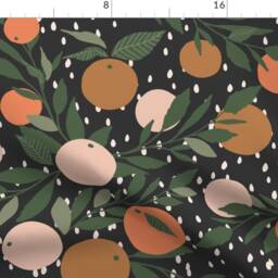Citrus Fruit Curtain Panel - Summer Oranges Raining Spring Floral Plant Custom Tangerine Rain Jumbo By Indybloomdesign - thumbnail 4