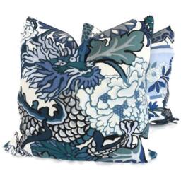 Schumacher Chiang Mai Dragon Pillow Cover Double Sided Linen Accent - thumbnail 3