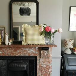 Olive Green & Ivory Gingham Cushion With Matching Ruffle - thumbnail 4