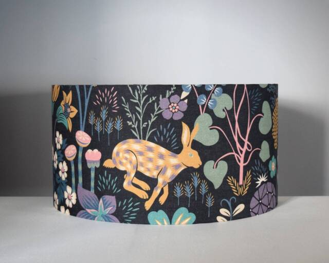 Rabbit Lampshade Floral Pattern With Gold Silver Or White Lining, 20cm To 45cm ?? For Lamp Ceiling Lightshade, Handmade By Vivid Shades - image 1