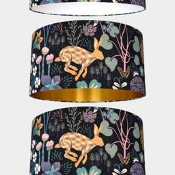 Rabbit Lampshade Floral Pattern With Gold Silver Or White Lining, 20cm To 45cm ?? For Lamp Ceiling Lightshade, Handmade By Vivid Shades - thumbnail 2
