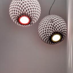 Bathroom Pendant Light, Vanity Suspension Luminaire, Ceiling Fixture, Modern Hanging Lamp, Lighting Chandelier, Textile Lamp Shade - thumbnail 2