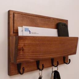 Mail Organizer Wall, Rack, Entryway Organizer, Key Rustic & Holder - thumbnail 2