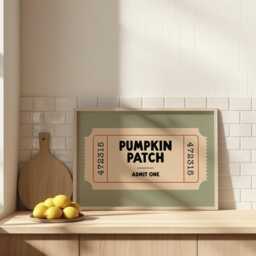 Pumpkin Patch Ticket - Autumn Print Stub Autumnal Decor Halloween Wall Art - thumbnail 3