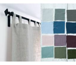 stonewashed Linen Curtain Panel Custom Farmhouse Window Drapes - thumbnail 1