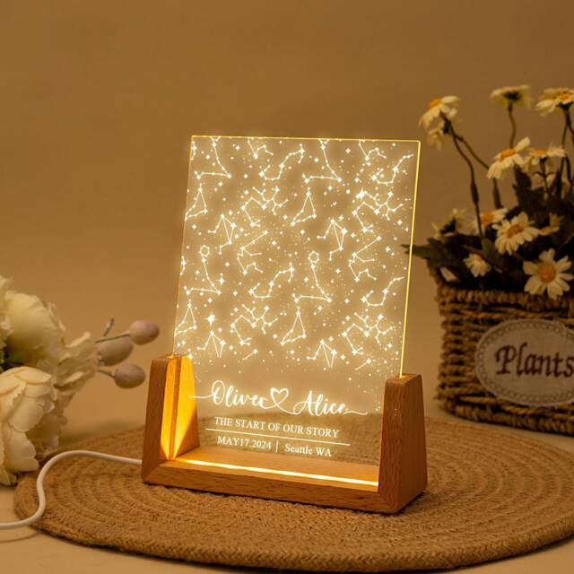 Custom Star Map Night Light Personalized Constellation Gift - image 1
