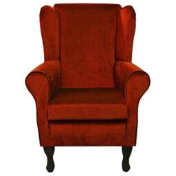 Handmade Apricot Velvet Wingback Chair British Fireside Accent Chair - thumbnail 2